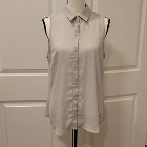 Banana Republic Gray Polka Dot Sleeveless Blouse